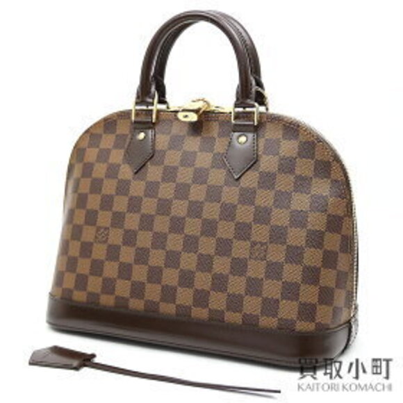 Louis Vuitton Alma Damier Ebene Brown Boston Handbag Icon LV - Picture 1 of 2